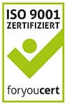 Plakette: ISO 9001 zertifiziert